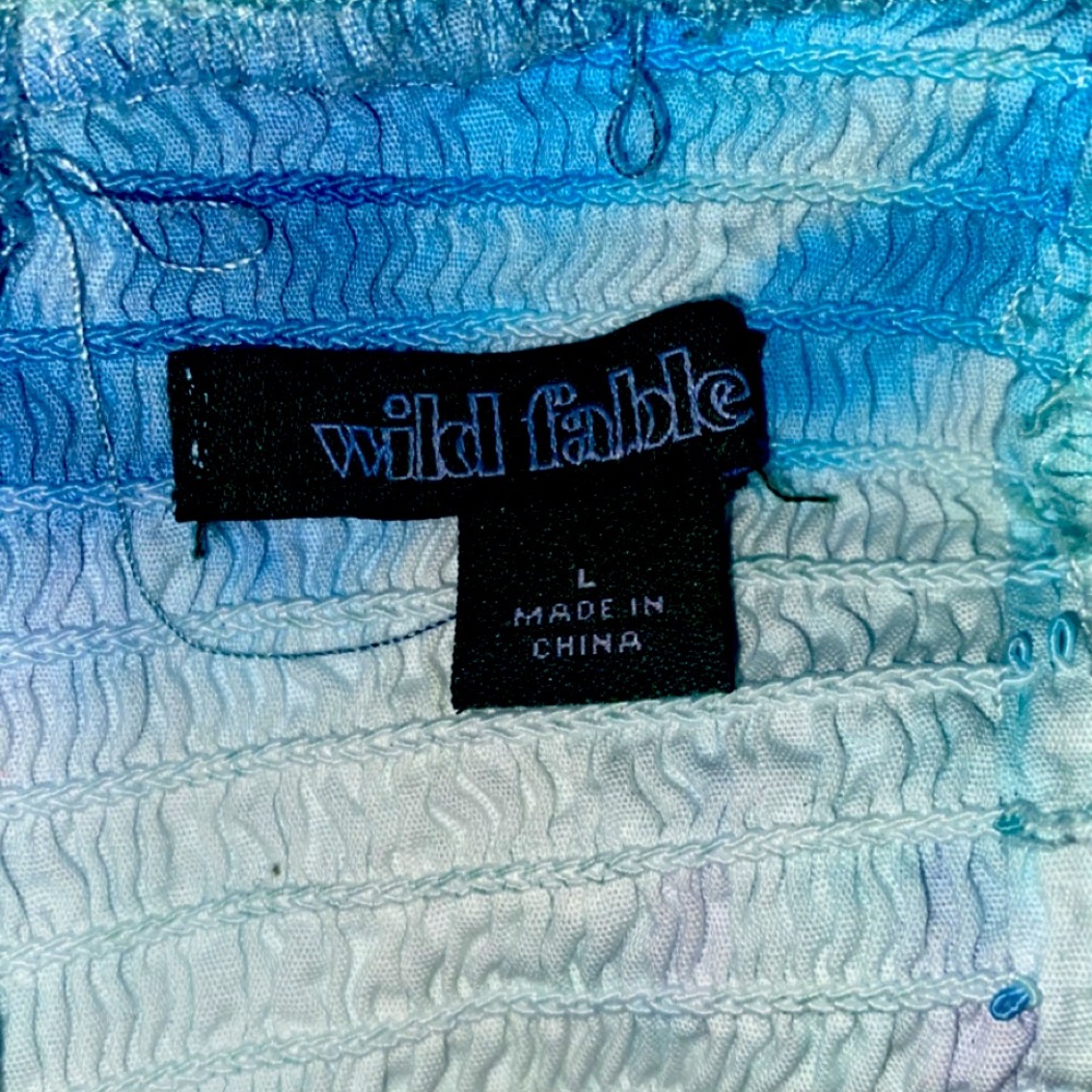 Hand Painted Water Color Tie Front Dress Party NYE Holiday - Picture 4 of 5